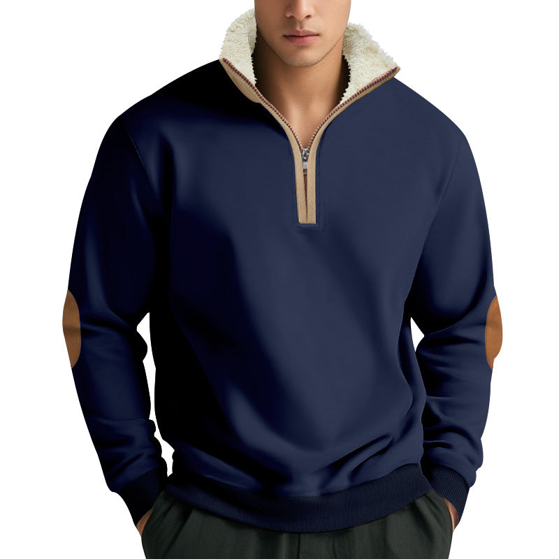 Herren Fleece-Shirt mit Stehkragen Echoarchiv