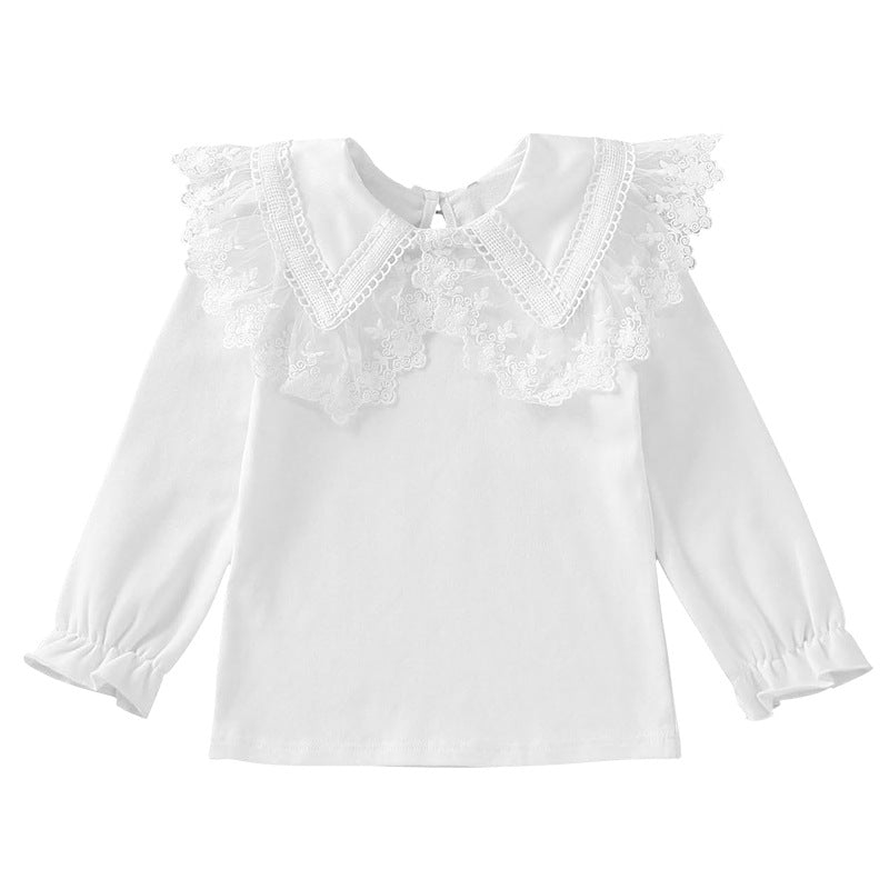 Mädchen Bluse mit romantischem Rüschenkragen und edlen Stickereien Echo Archiv