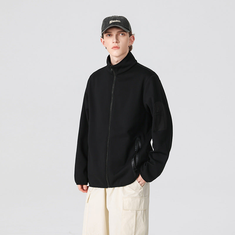 Herren Leichte Softshell-Fleecejacke mit Stehkragen, durchgehendem Reißverschluss und Ärmeltasche Echo Archiv