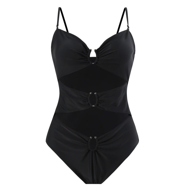 Damen Einteiler Badeanzug mit raffinierten Cut-Outs und stilvollem Wickeldetail Echo Archiv