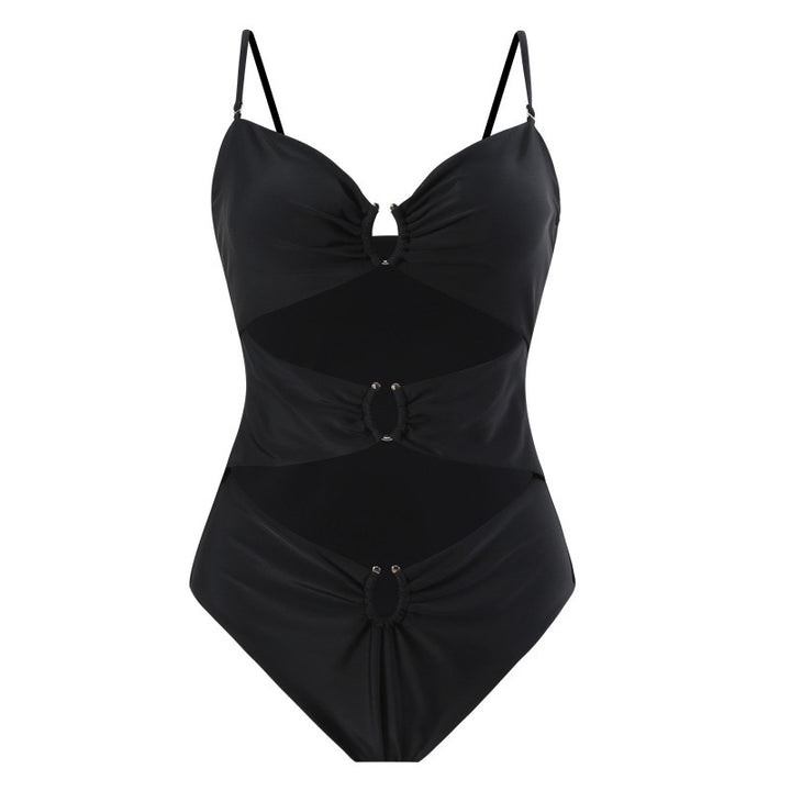Damen Einteiler Badeanzug mit raffinierten Cut-Outs und stilvollem Wickeldetail Echo Archiv