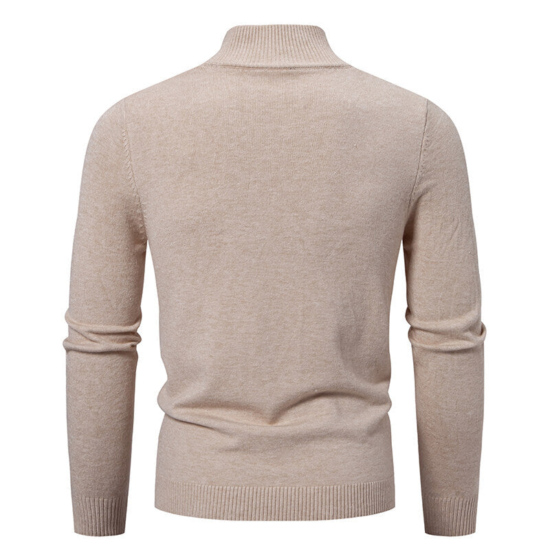 Herren modische Strickjacke mit hohem Kragen und funktionellem Reißverschluss Echoarchiv