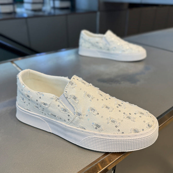 Damen Bequeme Slip-On Sneakers mit Glitzerdetails Echo Archiv