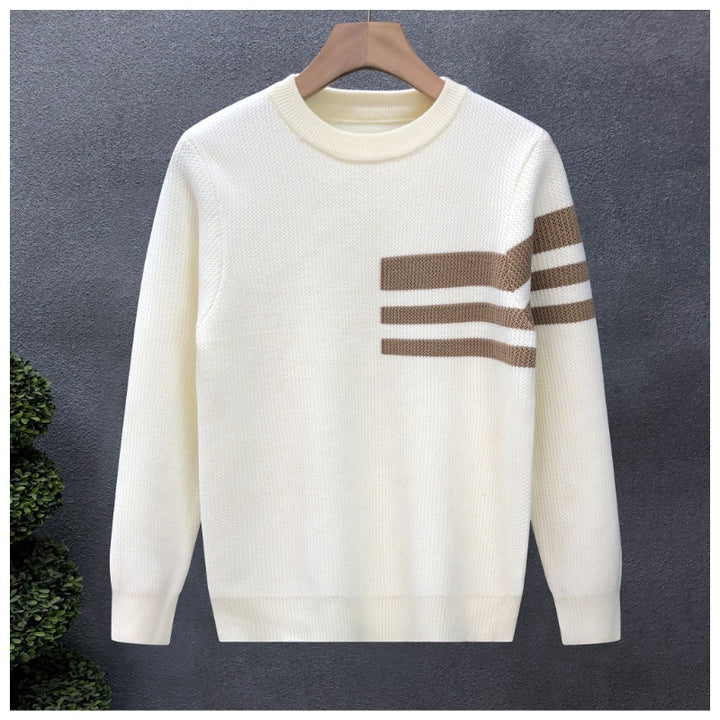 Herren modischer Strickpullover mit sportlichen Streifen Echoarchiv
