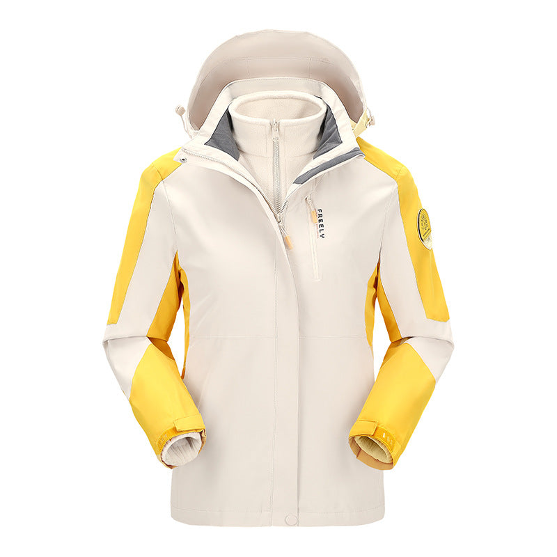 Herren nicht wasserdichte dreiteilige Winterjacke mit abnehmbarem Kapuze und Fleece-Innenjacke – Marzano