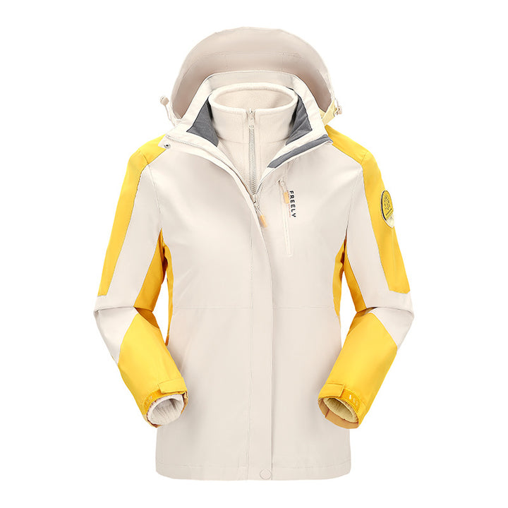 Herren nicht wasserdichte dreiteilige Winterjacke mit abnehmbarem Kapuze und Fleece-Innenjacke – Marzano