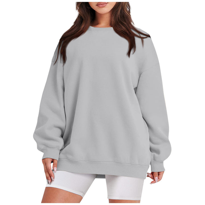 Damen nan Longline-College-Sweatshirt mit geripptem Saum, Raglanärmeln und angerauter Innenseite Echo Archiv