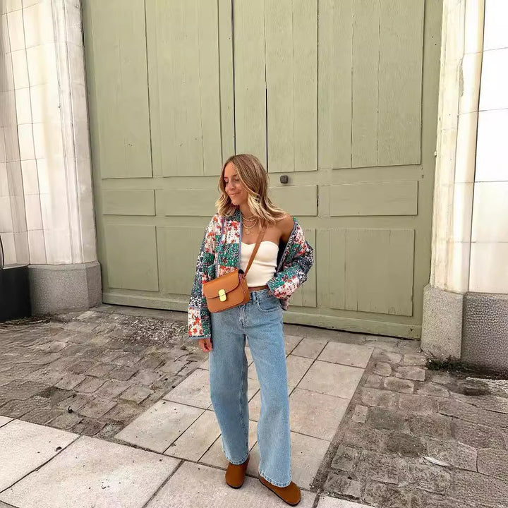 Damen Gepolsterte Patchwork‑Jacke im Kimono‑Stil Echo Archiv