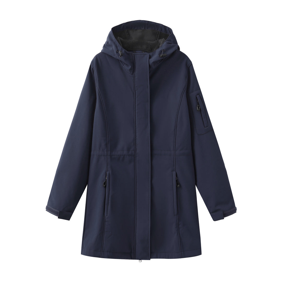 Damen nan funktionaler Softshell-Parka mit Teddyfleece-Futter, Kapuze und Taillenzug Echo Archiv