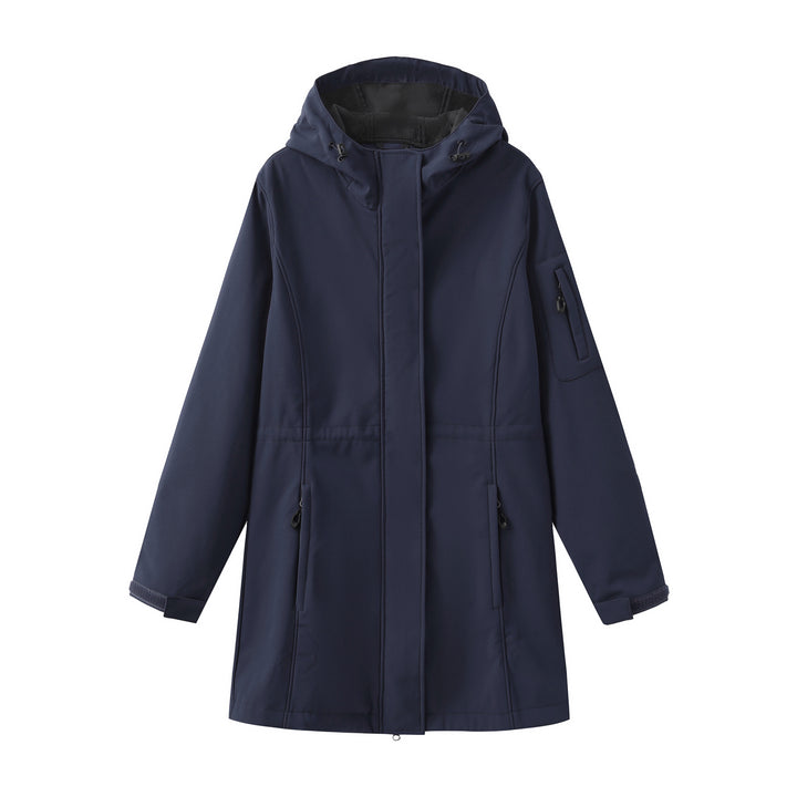 Damen nan funktionaler Softshell-Parka mit Teddyfleece-Futter, Kapuze und Taillenzug Echo Archiv