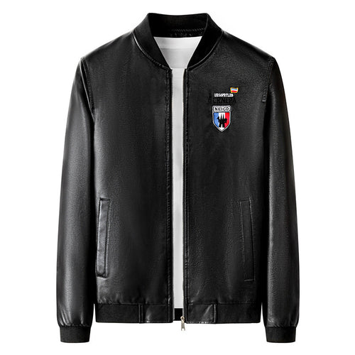 Herren leichte Bomberjacke im Casual-Urban-Stil mit gesticktem Wappen und gerippten Bündchen Echoarchiv