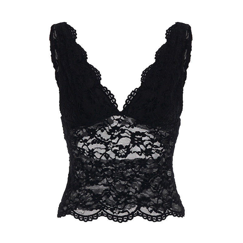 Damen Spitzen-Camisole mit tiefem V-Ausschnitt und eleganter Spitze Echo Archiv