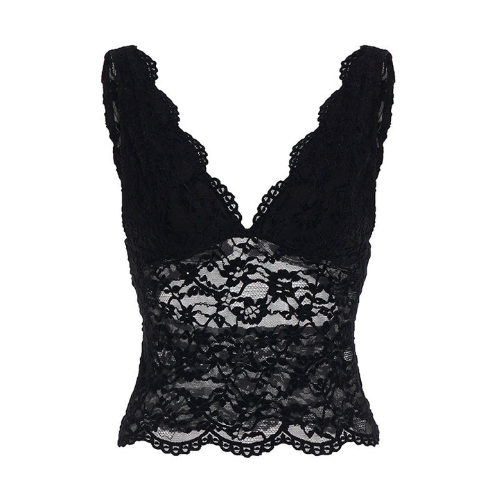 Damen Spitzen-Camisole mit tiefem V-Ausschnitt und eleganter Spitze Echo Archiv