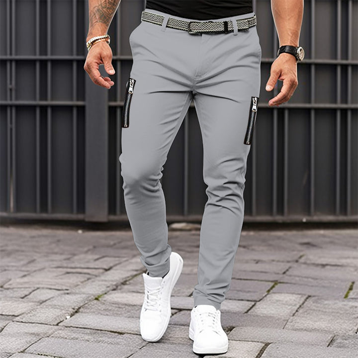 Herren modische Slim-Fit Hose mit Reißverschlusstaschen Echoarchiv