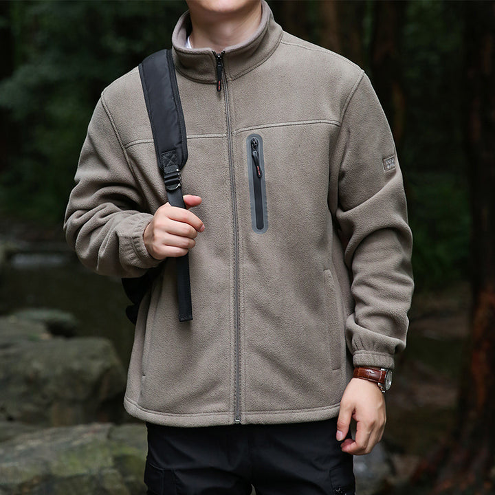 Herren Fleece-Outdoorjacke mit durchgehendem Reißverschluss, hohem Kragen und wasserabweisender Reißverschlusstasche Echo Archiv