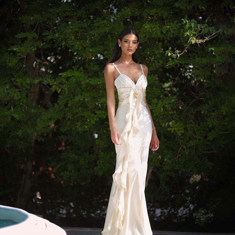 Damen Langärmeliges Maxikleid mit raffinierten Drapierungen Echo Archiv