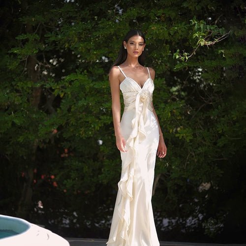 Damen Langärmeliges Maxikleid mit raffinierten Drapierungen Echo Archiv