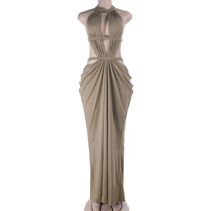 Damen Maxi-Kleid mit raffiniertem Cut-Out-Design und asymmetrischem Saum Echo Archiv