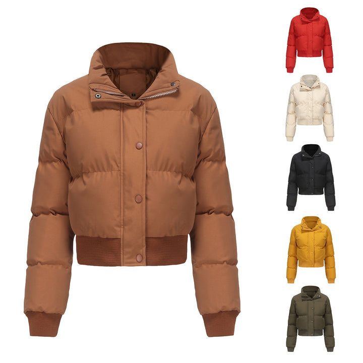 Damen nan kurze wattierte Steppjacke mit hohem Stehkragen und Rippbündchen Echo Archiv