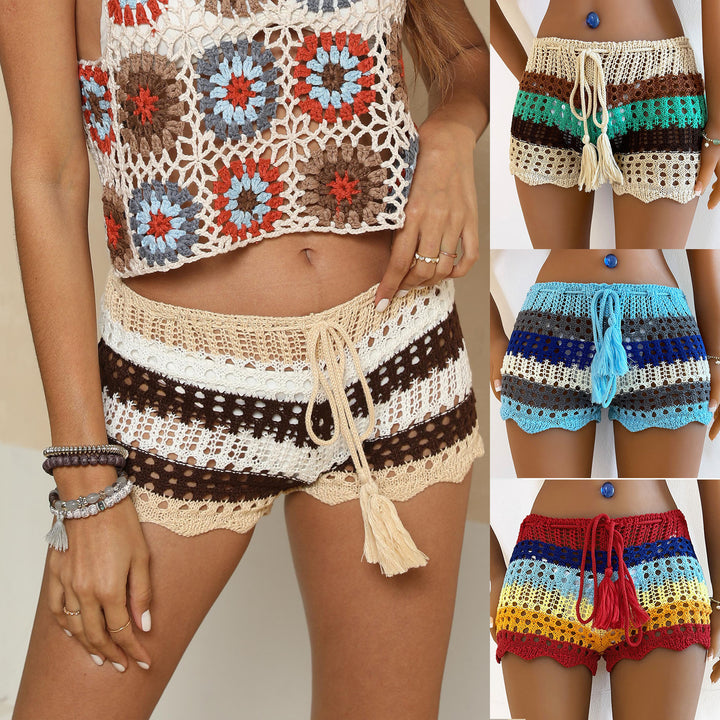 Damen Häkel-Strandshorts mit dekorativem Taillenzug Echo Archiv