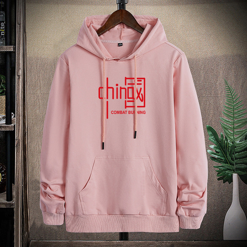 Herren lässiges Kapuzen‑Sweatshirt mit Kängurutasche und Statement‑Print – Cavarno