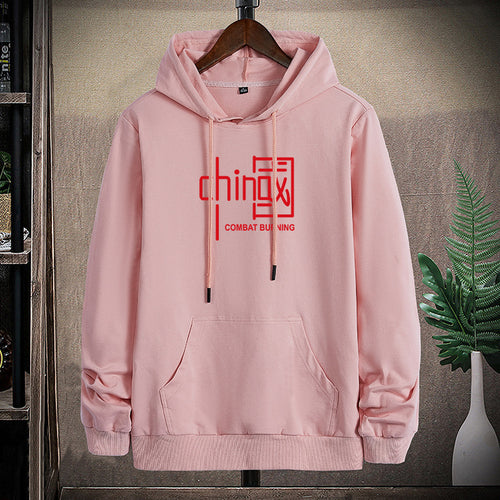 Herren lässiges Kapuzen‑Sweatshirt mit Kängurutasche und Statement‑Print – Cavarno