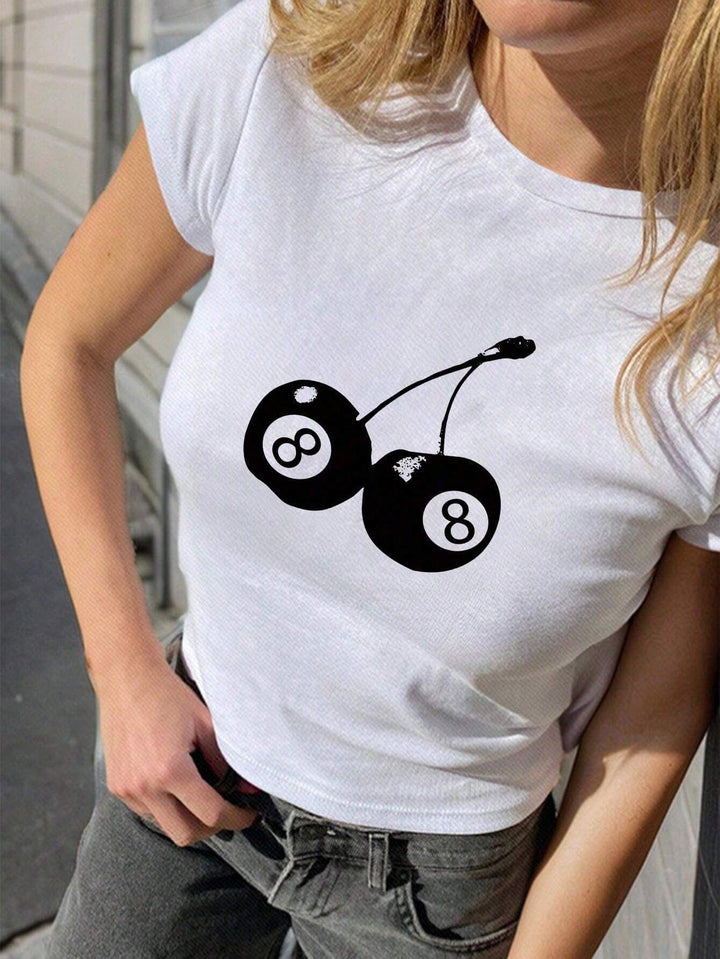 Damen Crop-Top mit floralem Grafikdruck und figurbetontem Schnitt Echo Archiv
