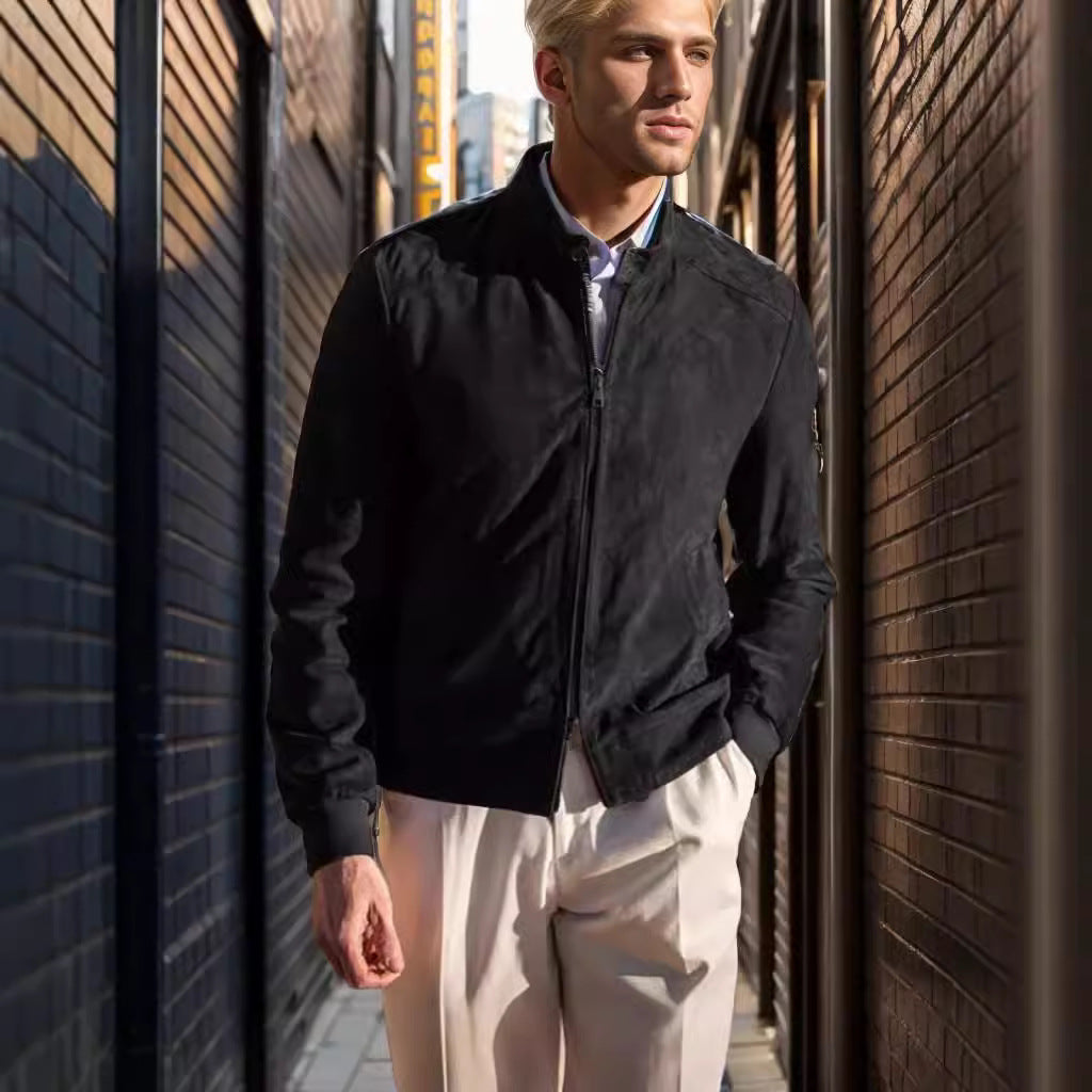 Herren elegante Wildleder-Bikerjacke Echoarchiv