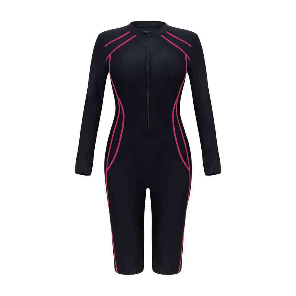Damen Sportlicher Langarm-Schwimmanzug mit Reißverschluss Echo Archiv
