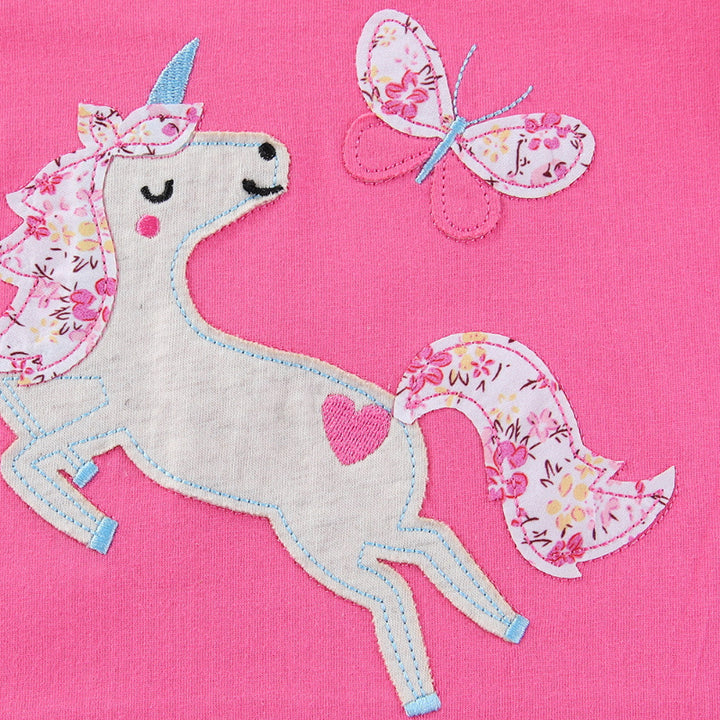 Mädchen T-Shirt mit kreativen Rüschendetails und bezauberndem Einhorn-Motiv Echo Archiv
