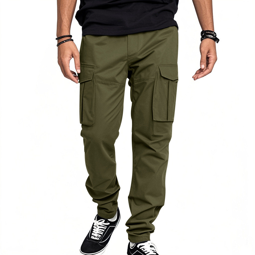 Herren funktionale Cargo-Hose mit mehreren Taschen und elastischem Bund Echoarchiv