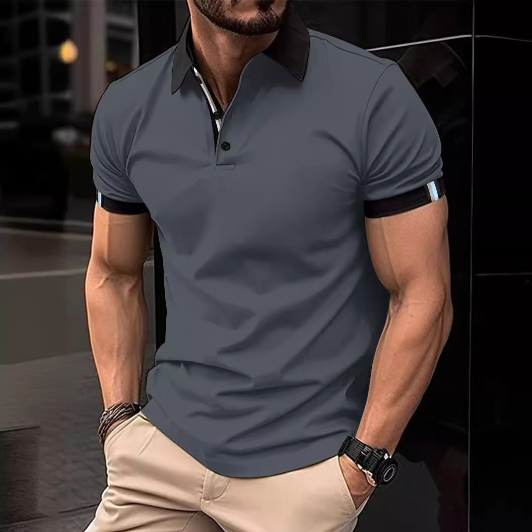 Herren Poloshirt mit modernem Kragen und farbigen Akzenten Echoarchiv