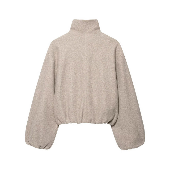 Damen Oversized Kurzblouson mit Stehkragen, Reißverschluss und elastischem Saum Echo Archiv