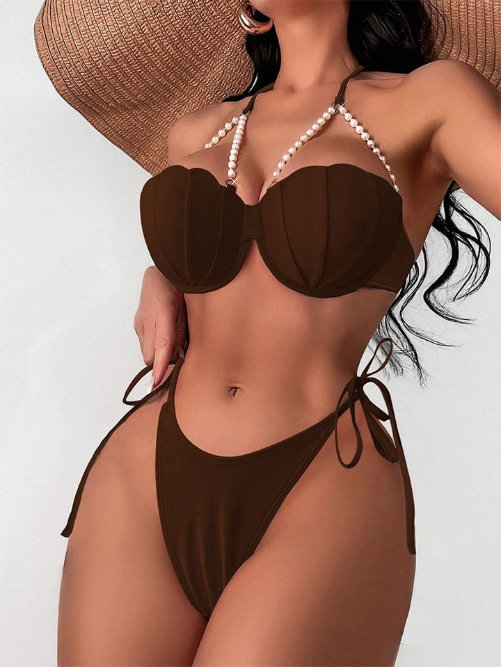 Damen Eleganter Push-Up-Bikini mit Perlenakzenten Echo Archiv