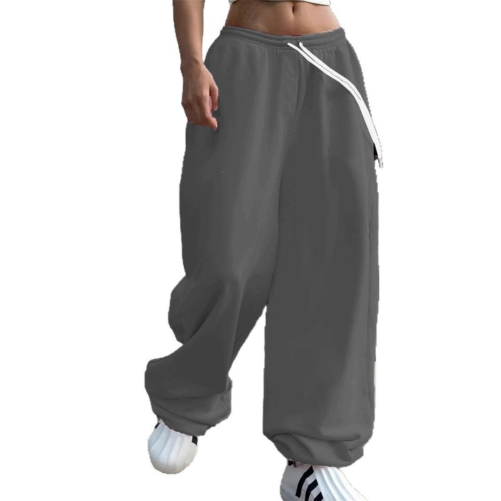 Damen weite Baggy-Jogginghose mit hohem Komfortbund, Kordelzug und elastischen Knöchelbündchen – Avélisse