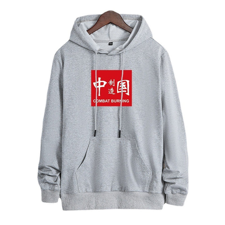 Herren lässiges Kapuzen‑Sweatshirt mit Kängurutasche und Statement‑Print – Cavarno