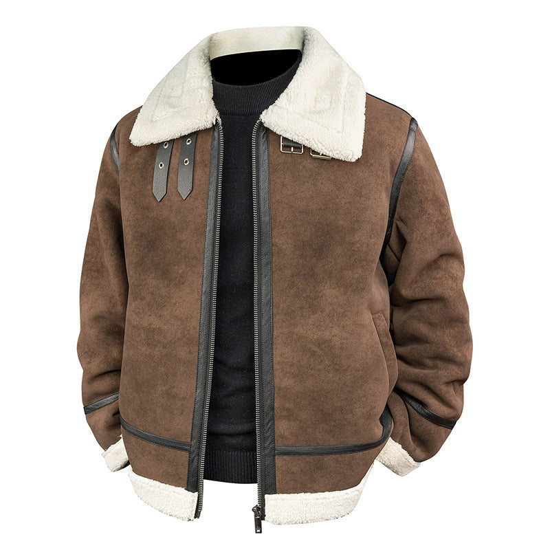 Herren Stylische Bomberjacke mit Kunstfell-Kragen Echo Archiv