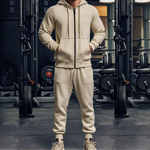 Herren Sportliches Freizeit-Set mit Kapuze und Reißverschluss Echoarchiv