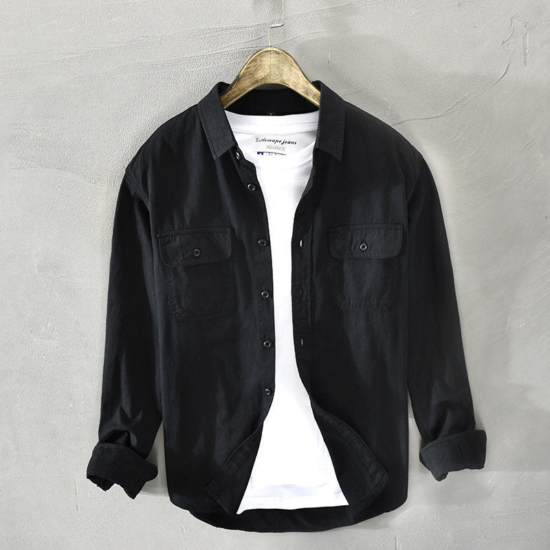 Herren Lässige Hemdjacke mit Brusttaschen Echo Archiv