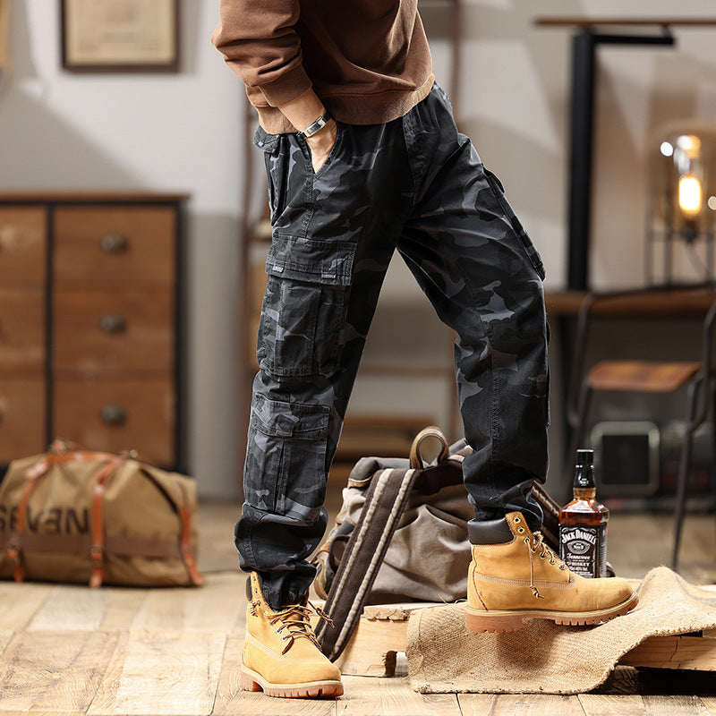 Herren Cargohose mit Gummibündchen und Camouflage-Utility-Design Echo Archiv