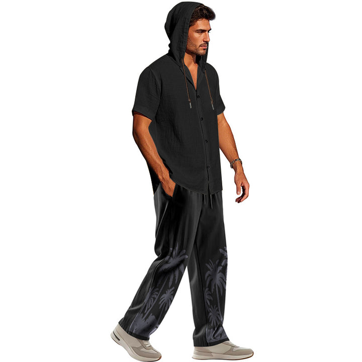Herren lässiges Hooded Shirt und komfortable Strandhose Set Echoarchiv