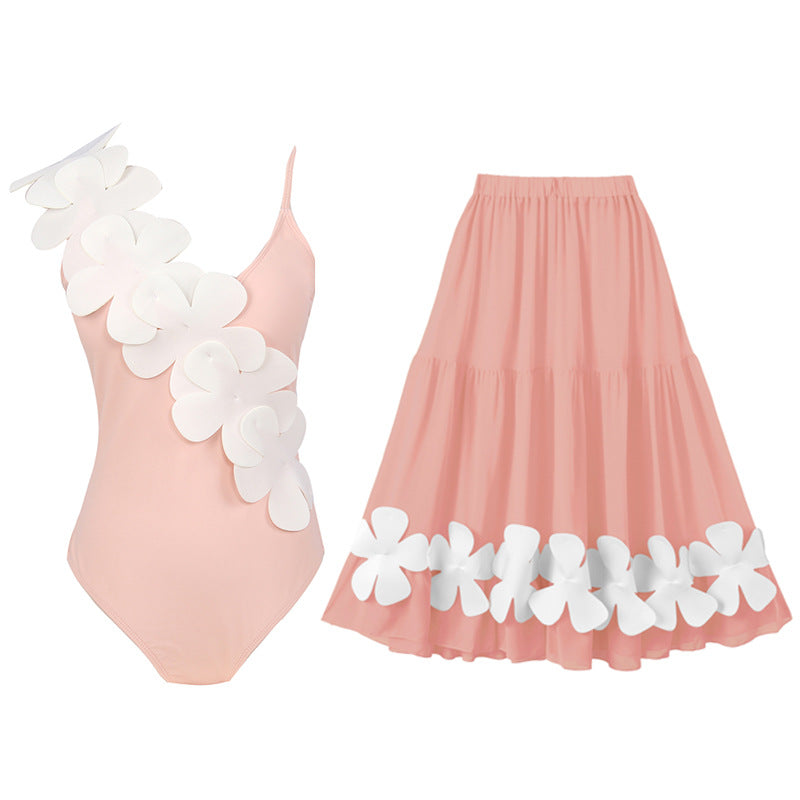 Damen Eleganter Einteiler Badeanzug mit floralem 3D-Design Echo Archiv