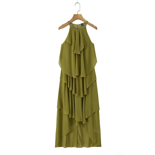 Damen Maxikleid mit schwingenden Volants Echo Archiv