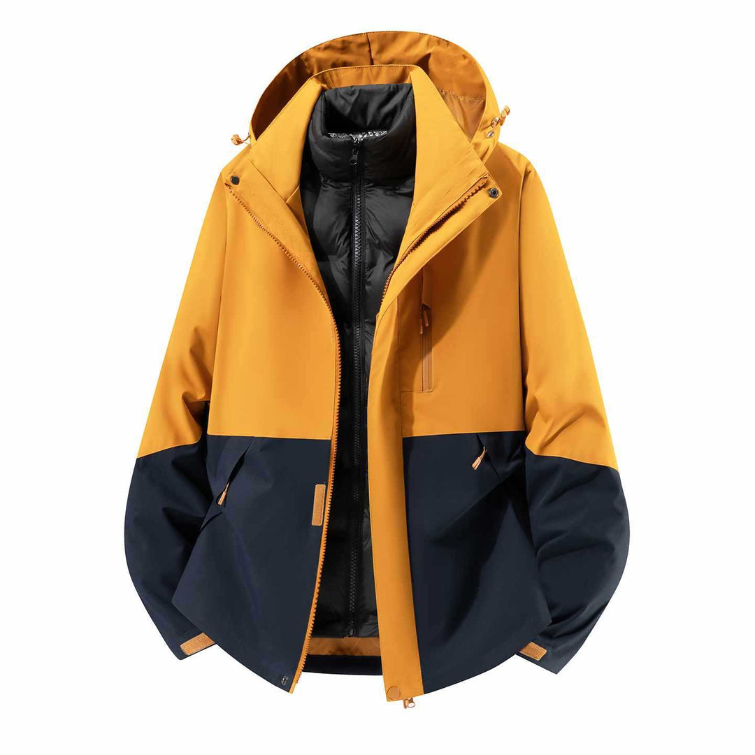 Herren Wasserfeste dreiteilige Winterjacke mit abnehmbarer Daunen-Innenjacke und Kapuze Echo Archiv