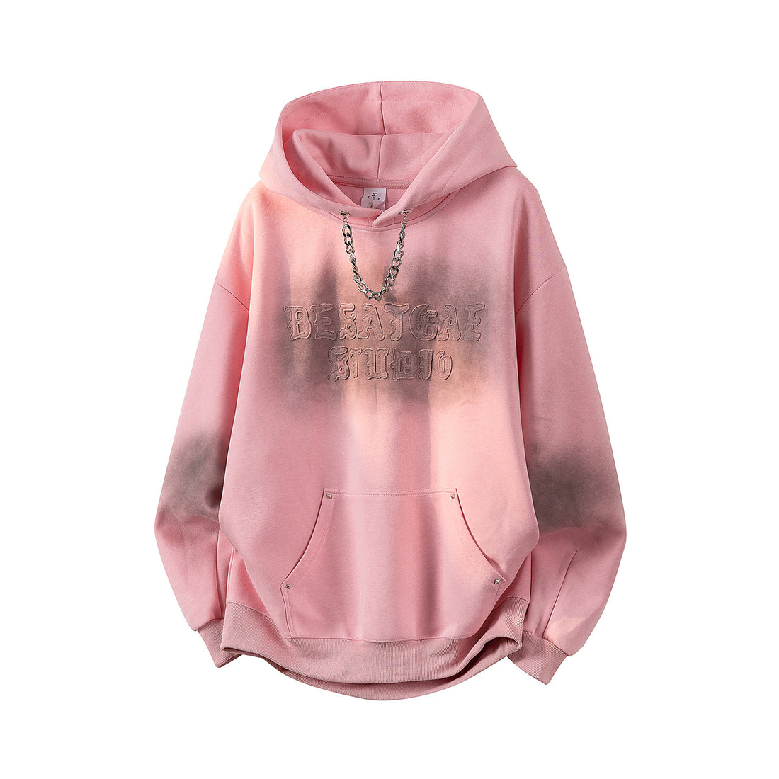 Unisex Oversize Kapuzenpullover mit handschriftlichem Grafik-Print, Kängurutasche & geripptem Saum Echoarchiv