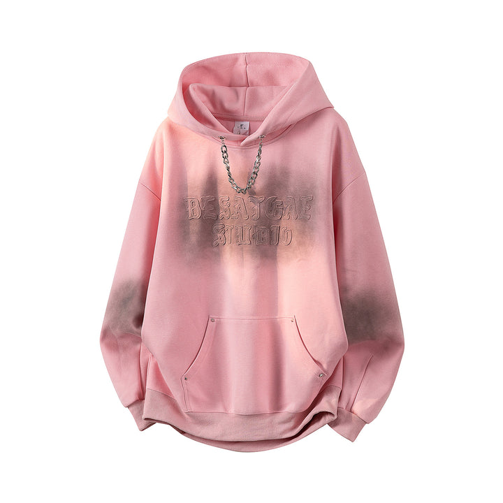 Unisex Oversize Kapuzenpullover mit handschriftlichem Grafik-Print, Kängurutasche & geripptem Saum Echoarchiv