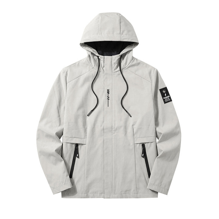 Herren Wasserabweisende Softshell-Jacke mit Kapuze und verdecktem Reißverschluss – Taviero