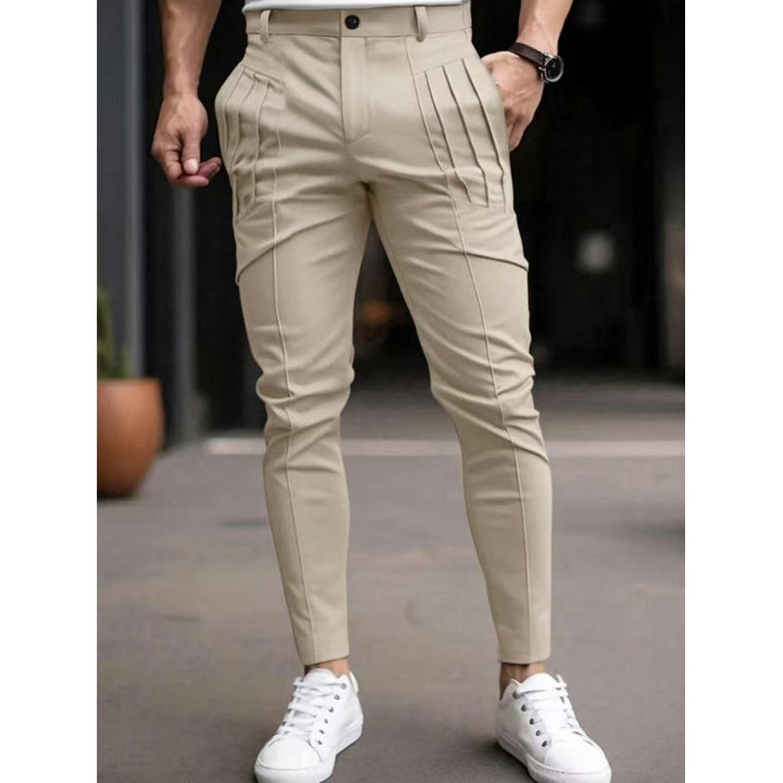 Herren stylische Slim-Fit Anzughose mit plissiertem Design Echoarchiv