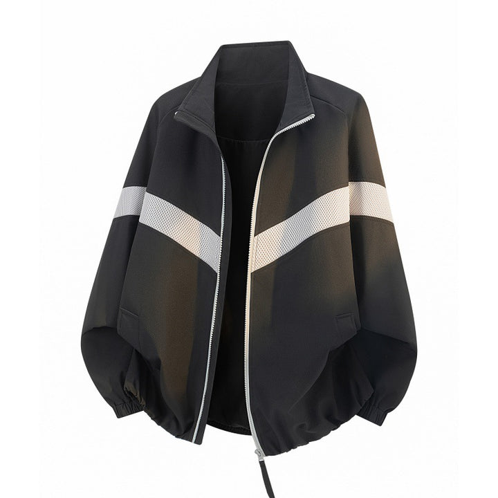 Damen Oversize Freizeit-Trackjacke mit Mesh-Einsätzen und durchgehendem Reißverschluss Echoarchiv