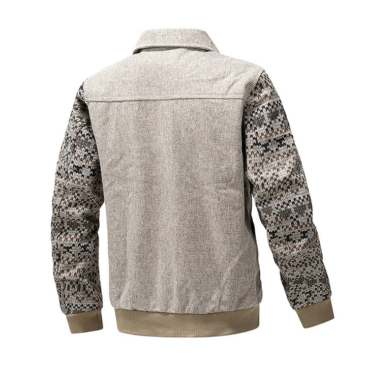 Herren Strick-Blousonjacke mit Reißverschluss, geripptem Saum & Norwegerärmeln Echoarchiv